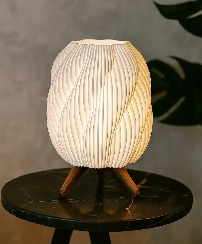 3D Printed Spiral Glow Lamp – Modern Bedside & Home Décor Light