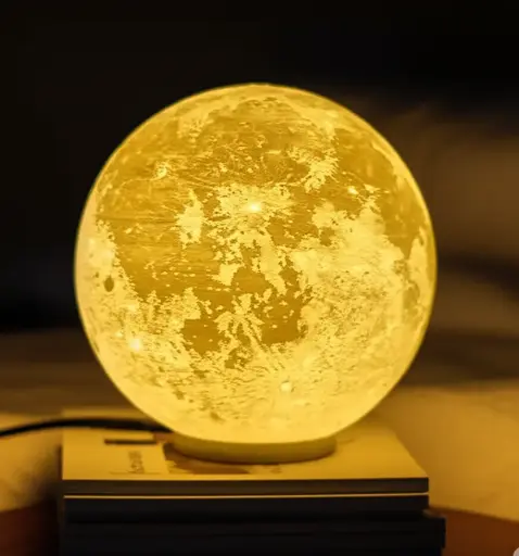 3D Printed Moon Lamp – Realistic Lunar Night Light